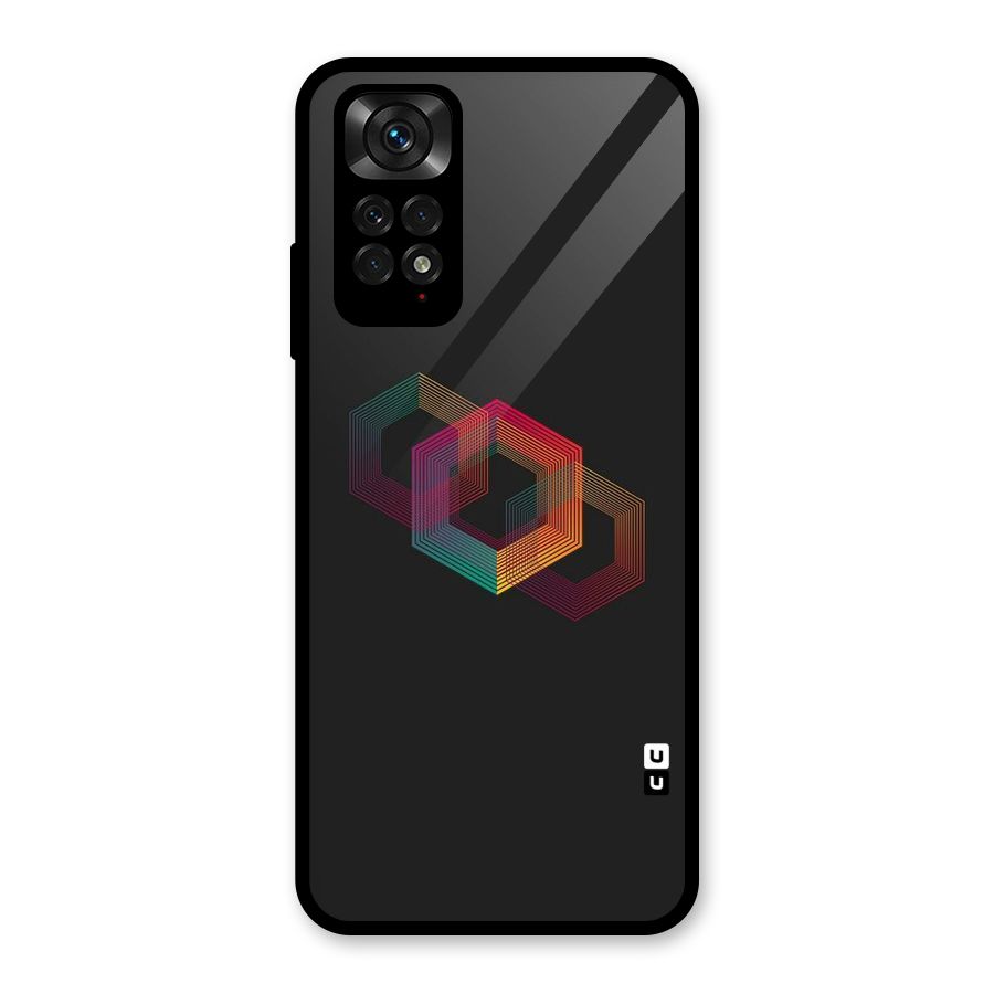 Tri-hexa Colours Glass Back Case for Redmi Note 11S