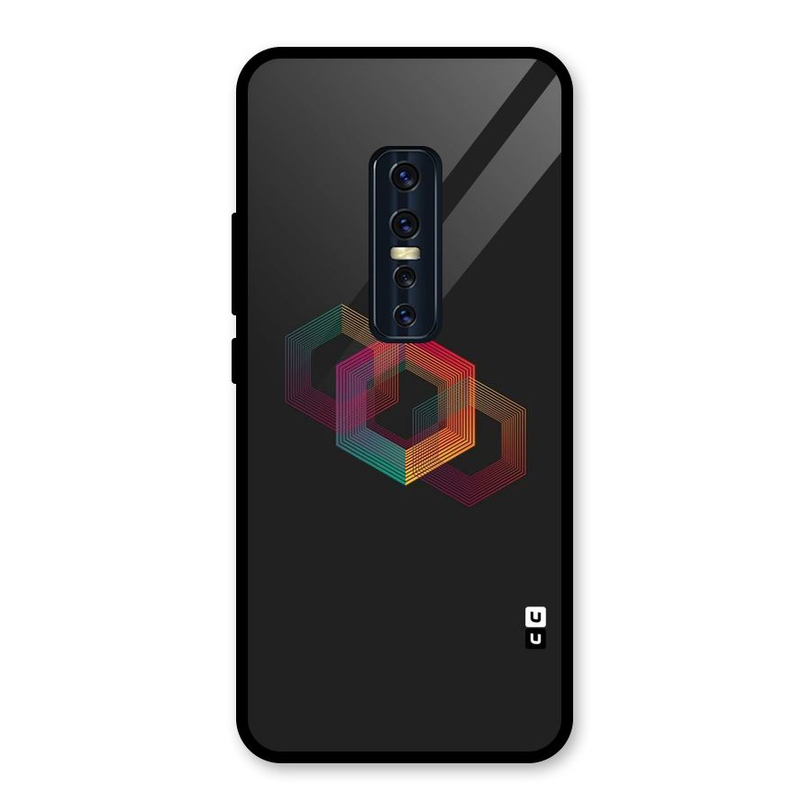 Tri-hexa Colours Glass Back Case for Vivo V17 Pro