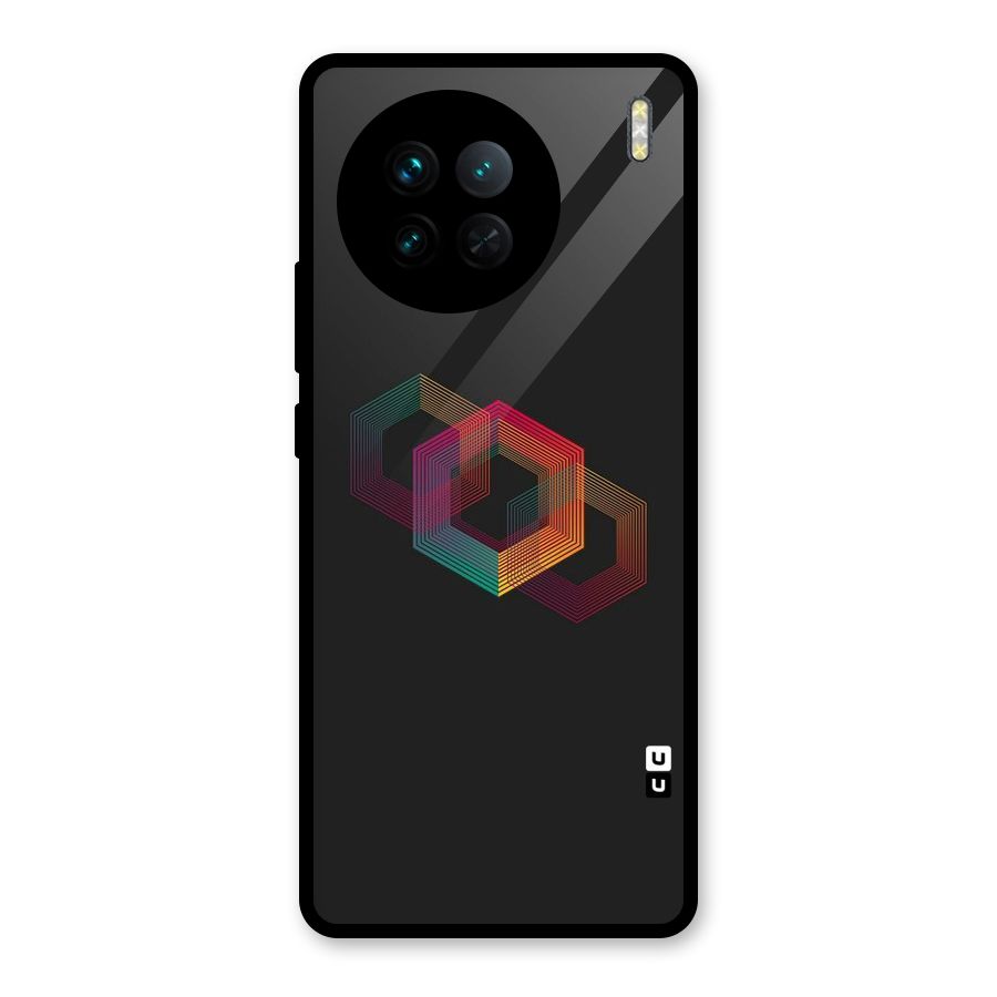 Tri-hexa Colours Glass Back Case for Vivo X90