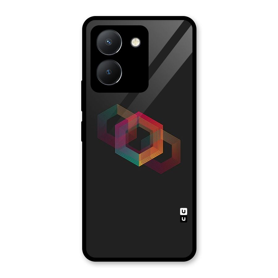 Tri-hexa Colours Glass Back Case for Vivo Y36