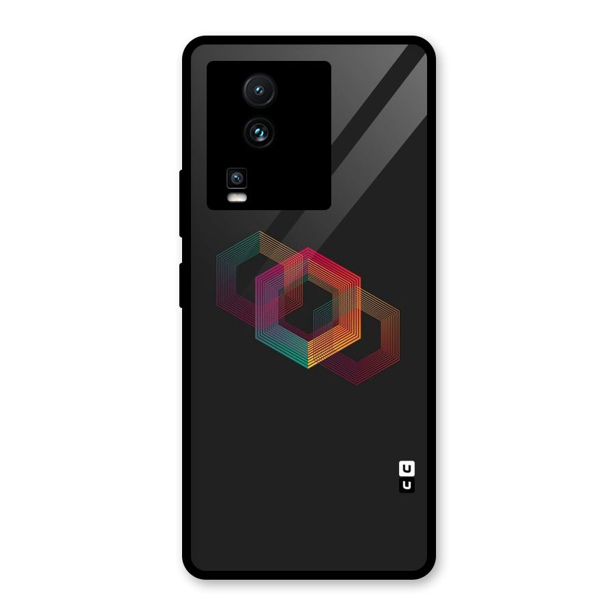 Tri-hexa Colours Glass Back Case for Vivo iQOO Neo 7 Pro