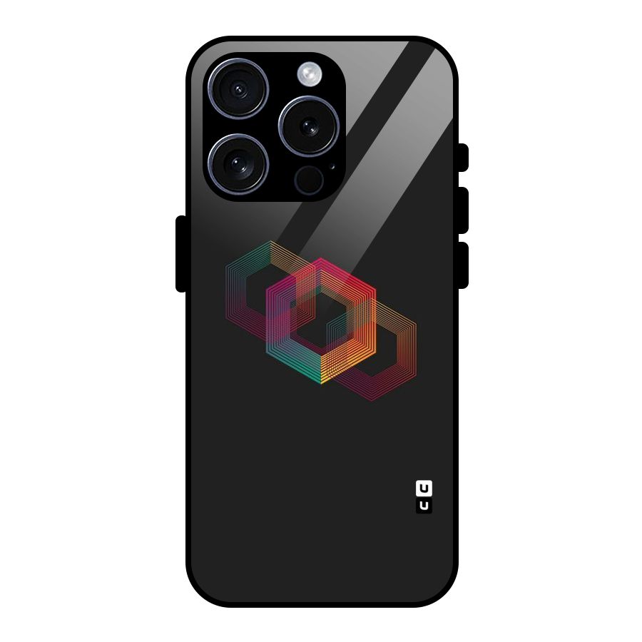 Tri-hexa Colours Glass Back Case for iPhone 15 Pro