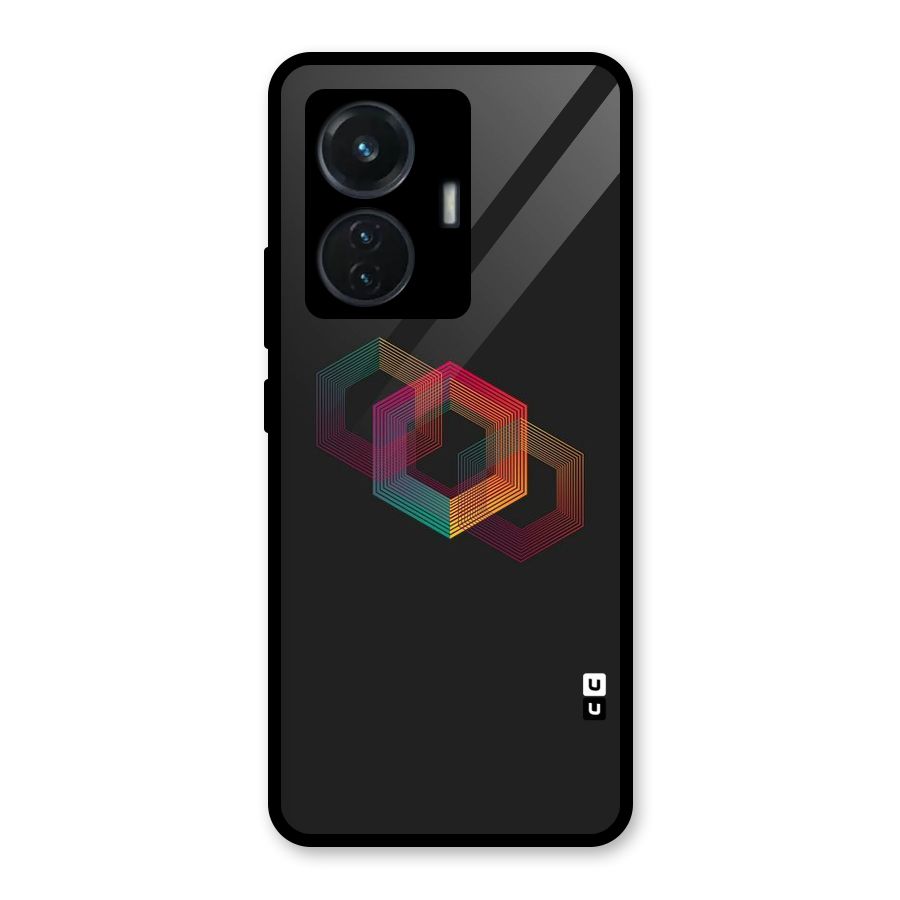 Tri-hexa Colours Glass Back Case for iQOO Z6 44W