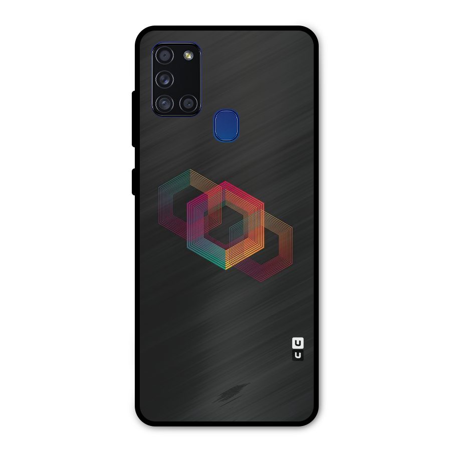 Tri-hexa Colours Metal Back Case for Galaxy A21s
