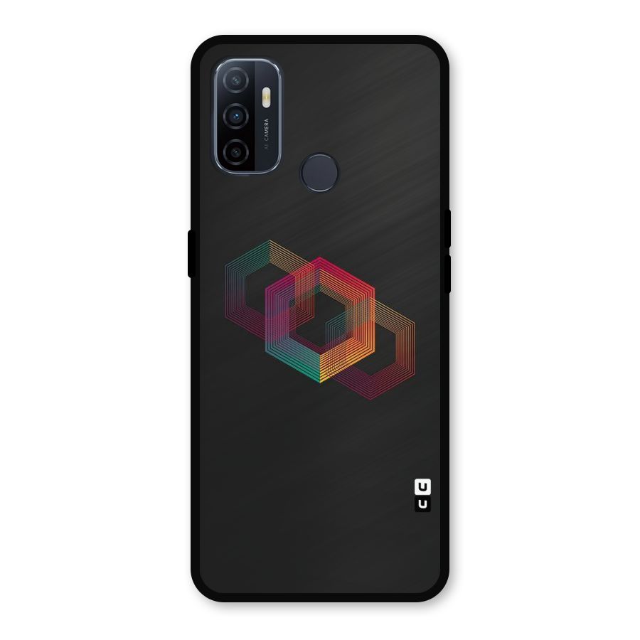 Tri-hexa Colours Metal Back Case for Oppo A53