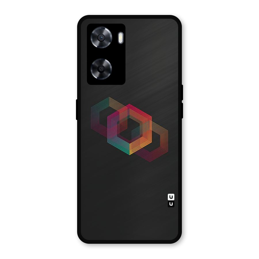 Tri-hexa Colours Metal Back Case for Oppo A57 2022