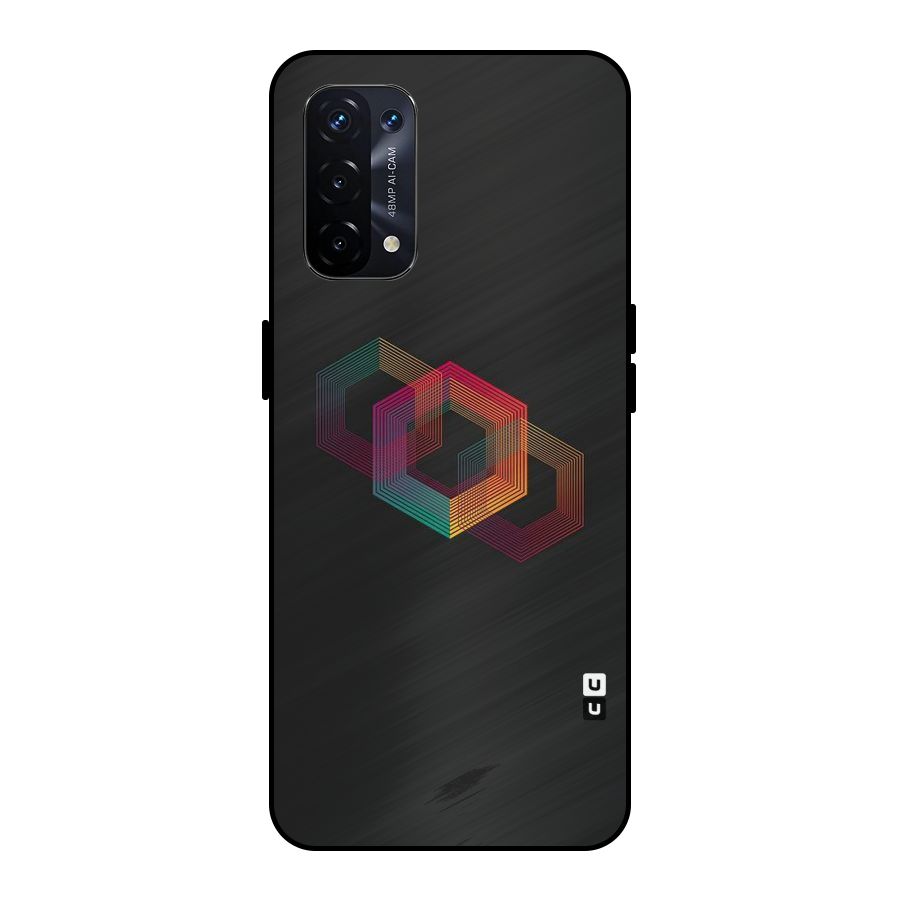 Tri-hexa Colours Metal Back Case for Oppo A74 5G