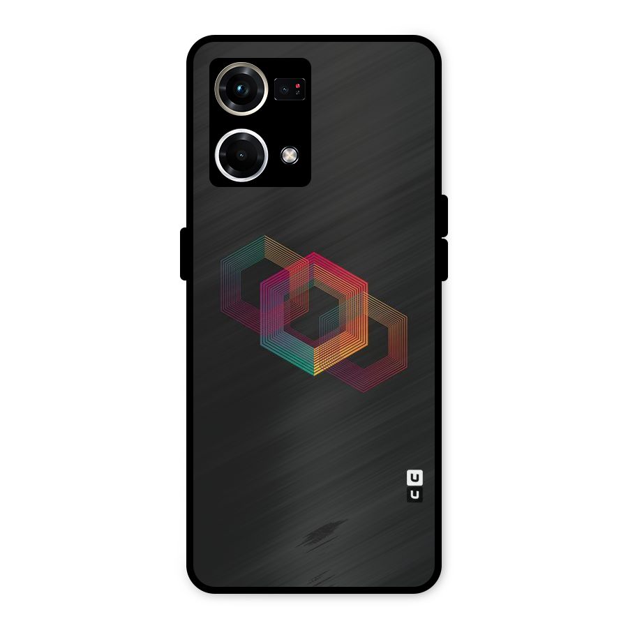 Tri-hexa Colours Metal Back Case for Oppo F21 Pro 4G