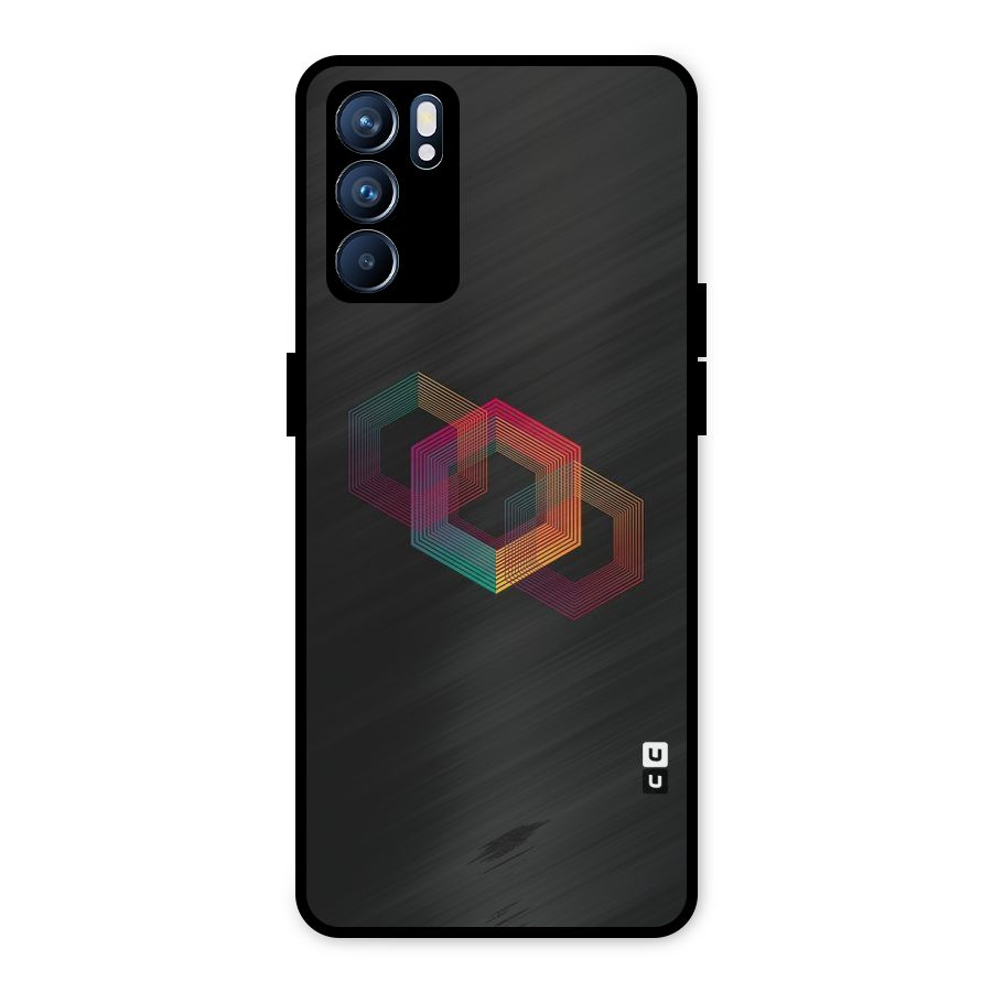 Tri-hexa Colours Metal Back Case for Oppo Reno6 5G