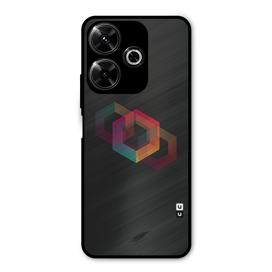 Tri-hexa Colours Metal Back Case for Poco M6 Plus