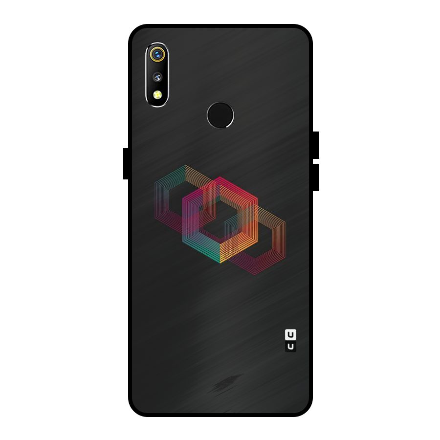 Tri-hexa Colours Metal Back Case for Realme 3i