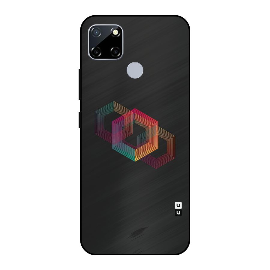 Tri-hexa Colours Metal Back Case for Realme Narzo 30A