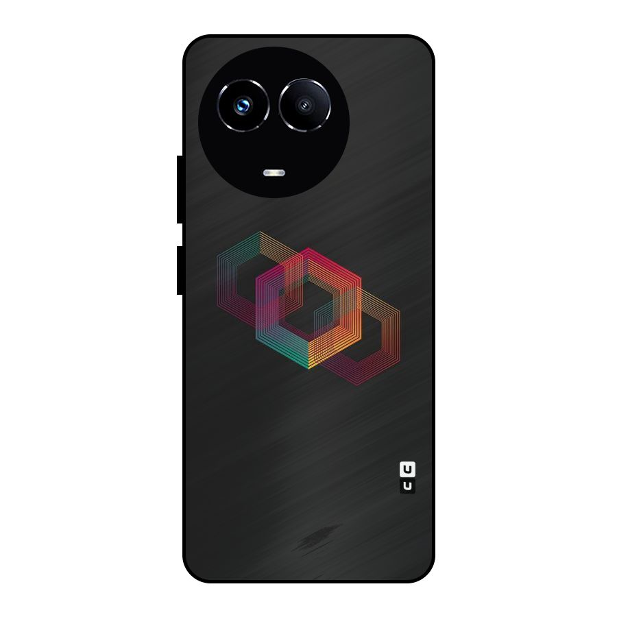 Tri-hexa Colours Metal Back Case for Realme Narzo 60X