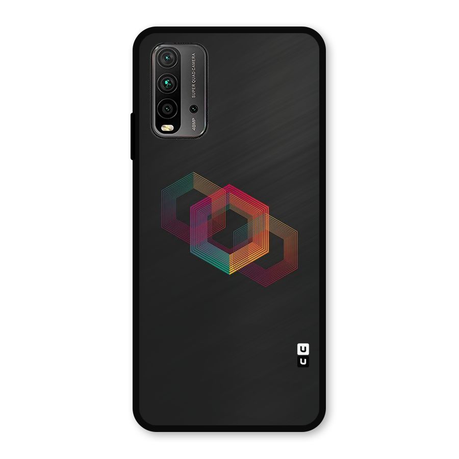 Tri-hexa Colours Metal Back Case for Redmi 9 Power