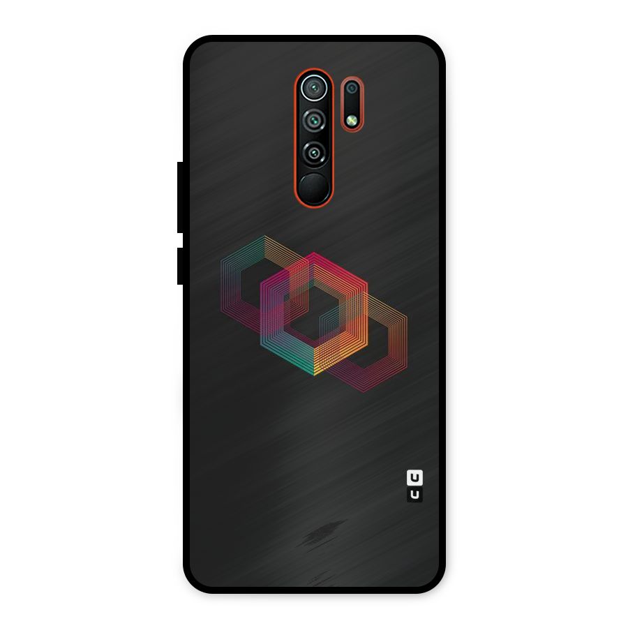 Tri-hexa Colours Metal Back Case for Redmi 9 Prime