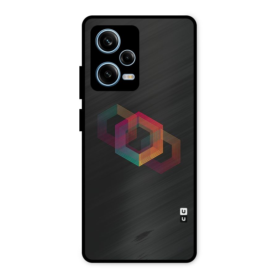 Tri-hexa Colours Metal Back Case for Redmi Note 12 Pro