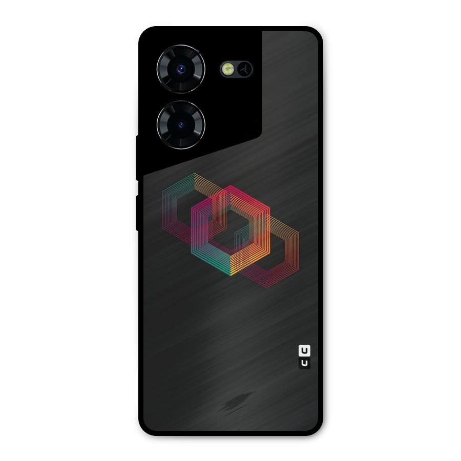 Tri-hexa Colours Metal Back Case for Tecno Pova 5 Pro 5G