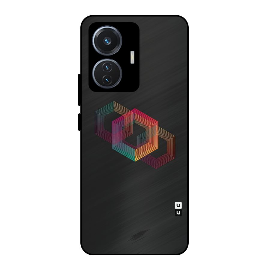 Tri-hexa Colours Metal Back Case for Vivo T1 44W