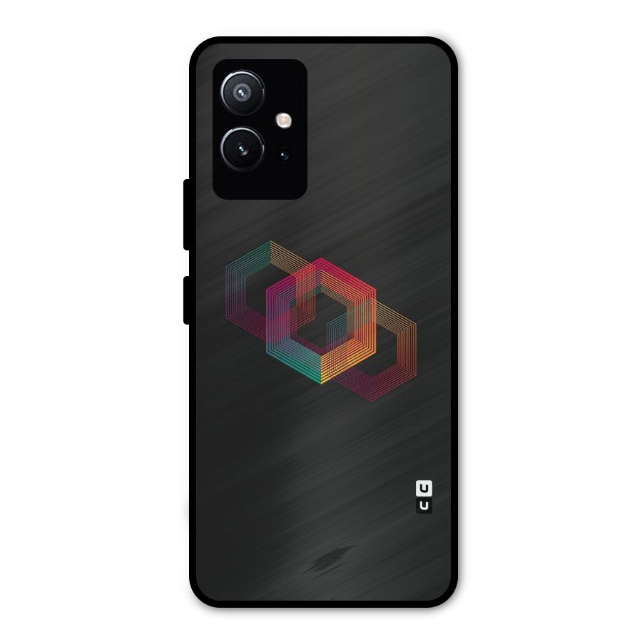Tri-hexa Colours Metal Back Case for Vivo T1 5G