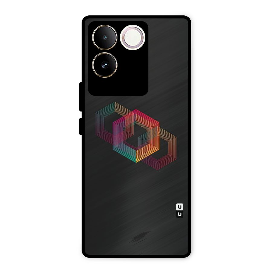 Tri-hexa Colours Metal Back Case for Vivo T2 Pro