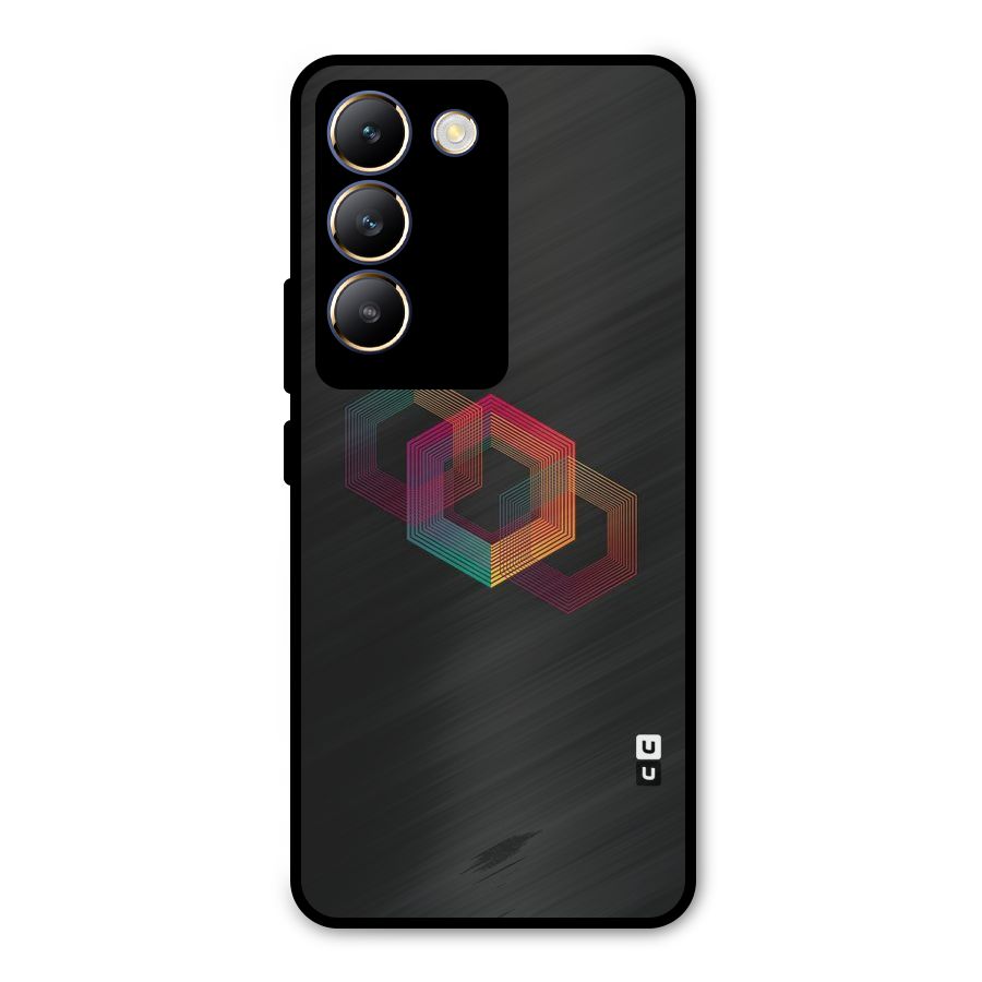 Tri-hexa Colours Metal Back Case for Vivo T3 5G