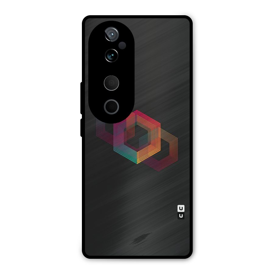 Tri-hexa Colours Metal Back Case for Vivo T3 Ultra