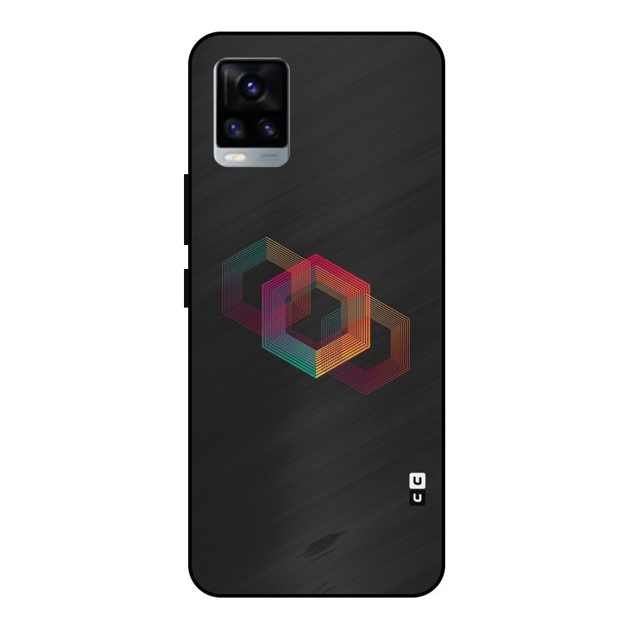 Tri-hexa Colours Metal Back Case for Vivo V20 2021