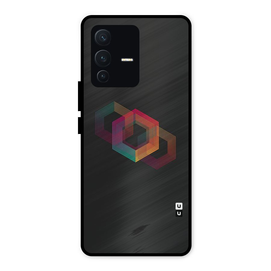 Tri-hexa Colours Metal Back Case for Vivo V23 5G