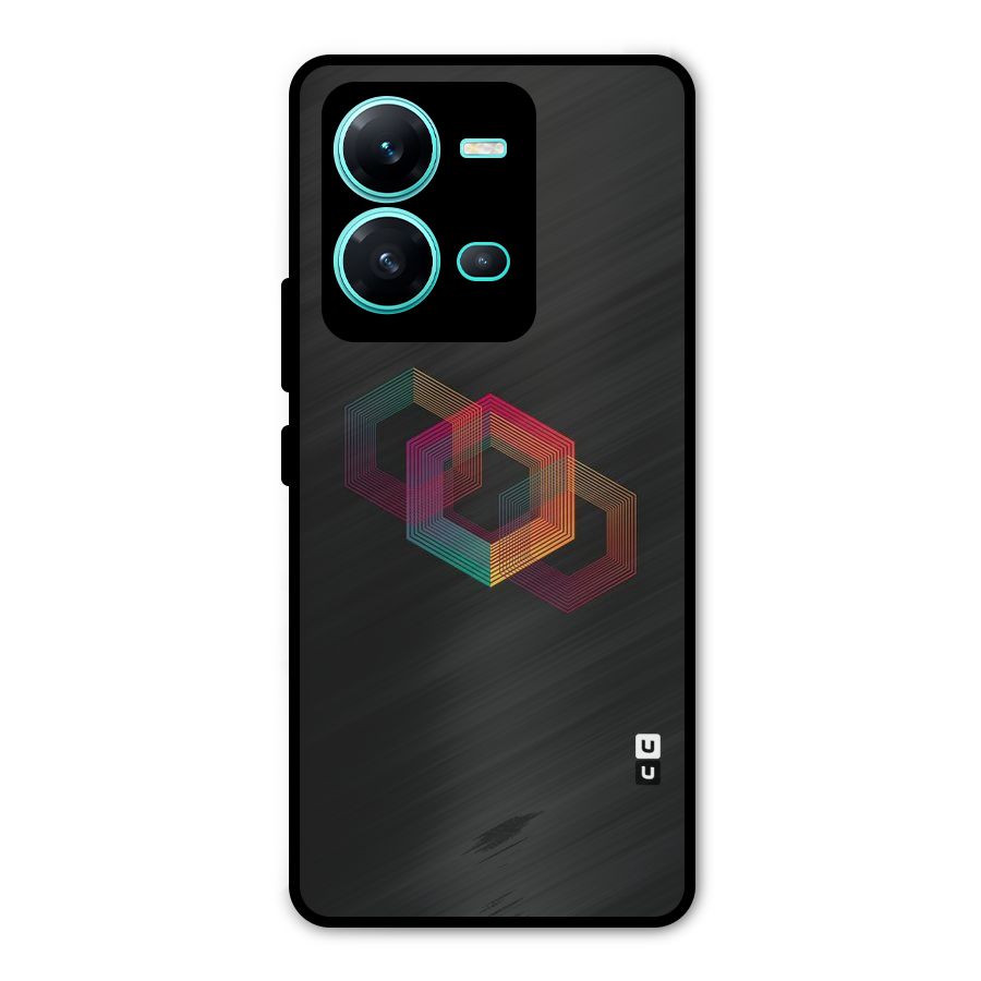 Tri-hexa Colours Metal Back Case for Vivo V25