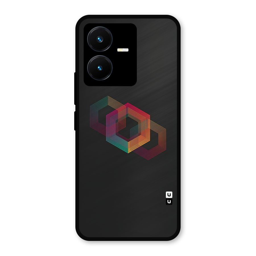 Tri-hexa Colours Metal Back Case for Vivo Y22