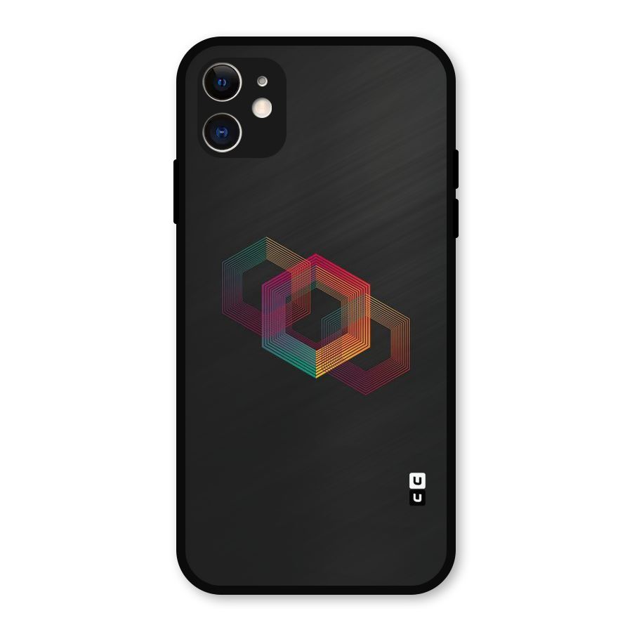 Tri-hexa Colours Metal Back Case for iPhone 11