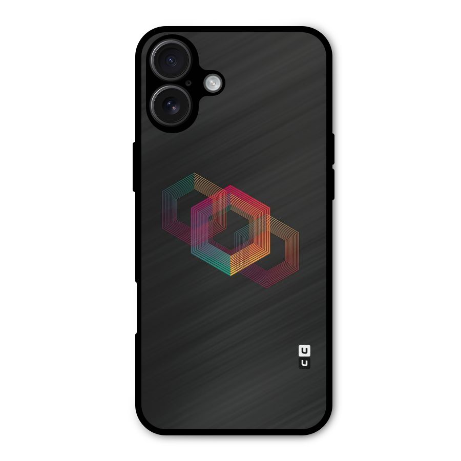 Tri-hexa Colours Metal Back Case for iPhone 16 Plus