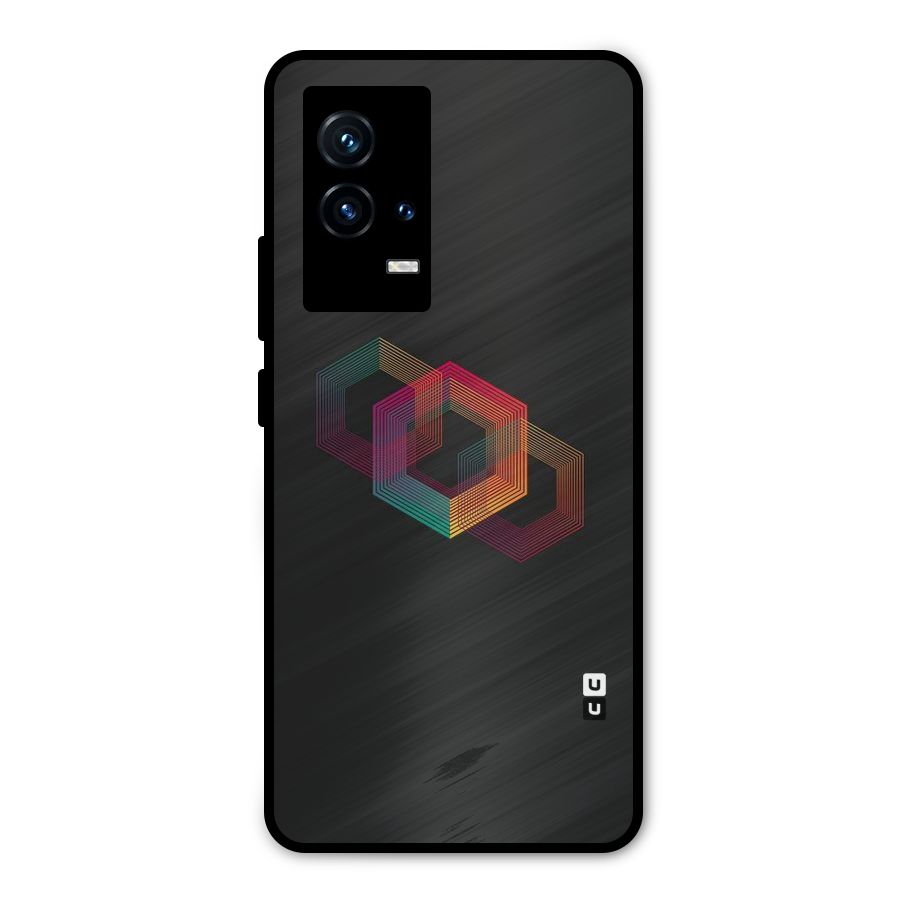Tri-hexa Colours Metal Back Case for iQOO 9 5G