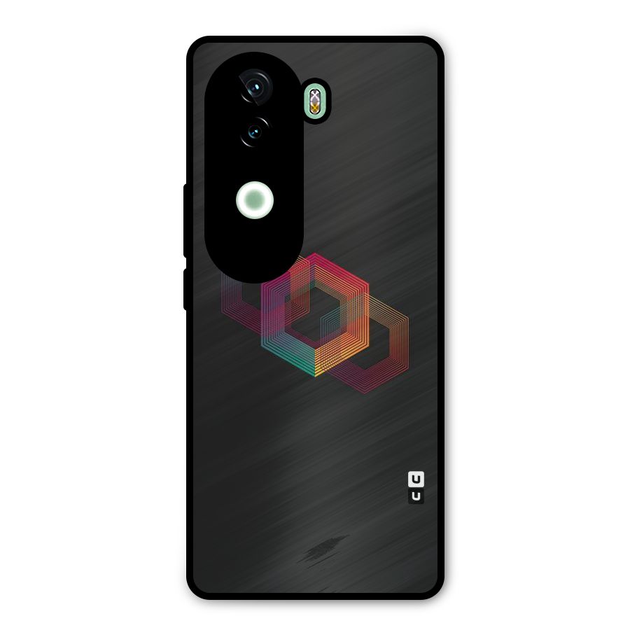 Tri-hexa Colours Metal Back Case for iQOO Z9s