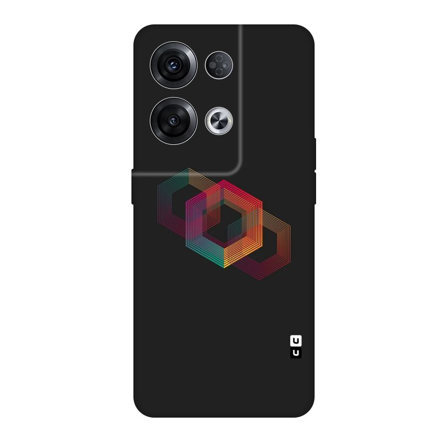 Tri-hexa Colours Original Polycarbonate Back Case for Oppo Reno8 Pro 5G