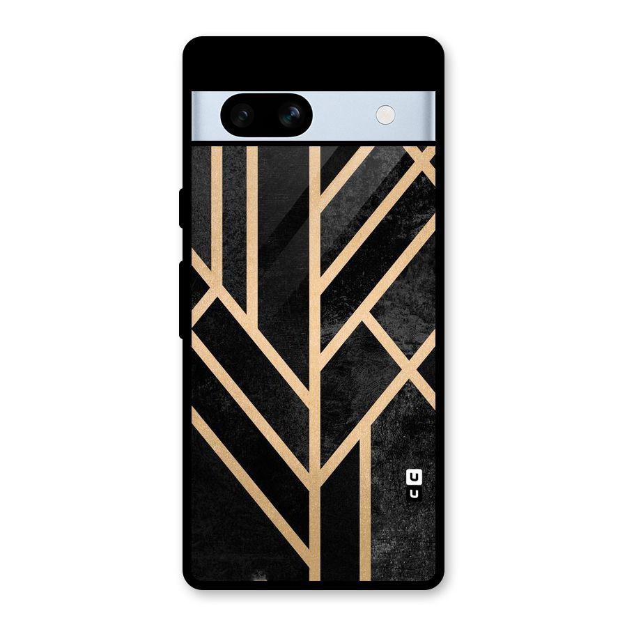 Tri Lines Gold Glass Back Case for Google Pixel 7a