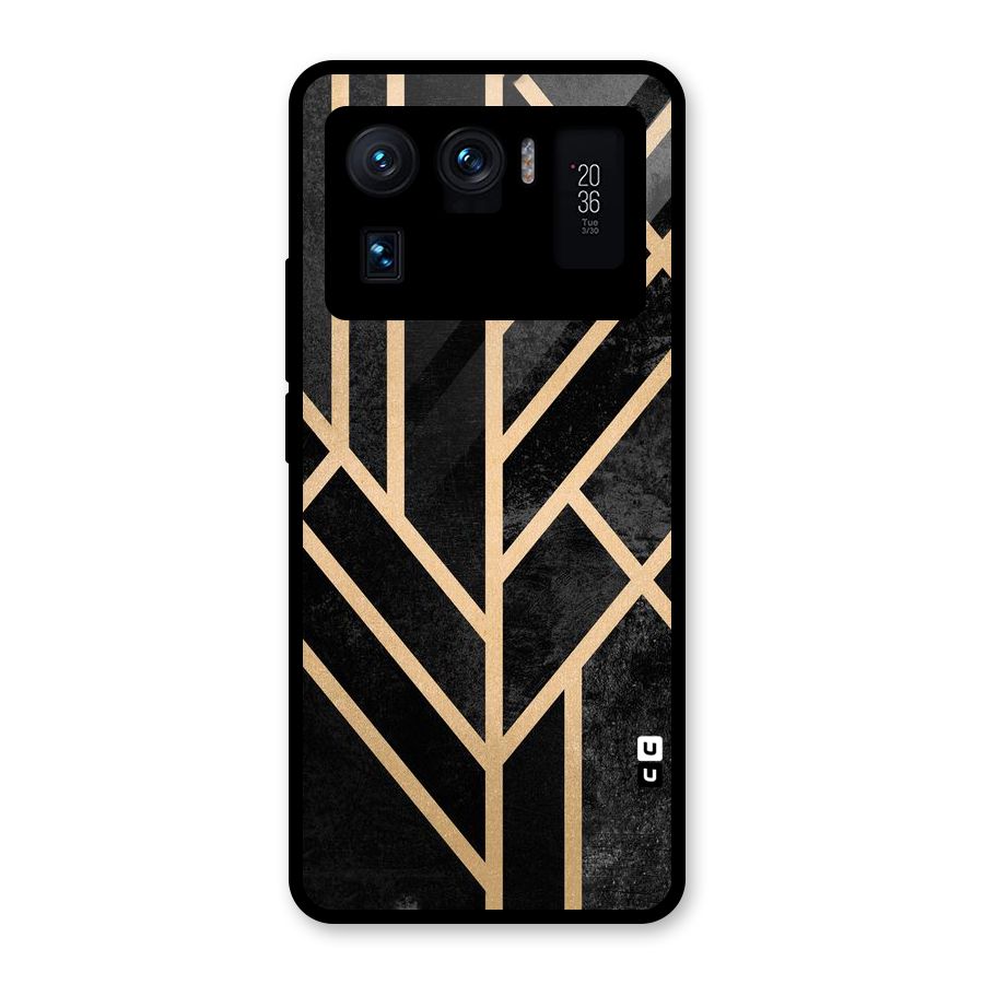 Tri Lines Gold Glass Back Case for Mi 11 Ultra