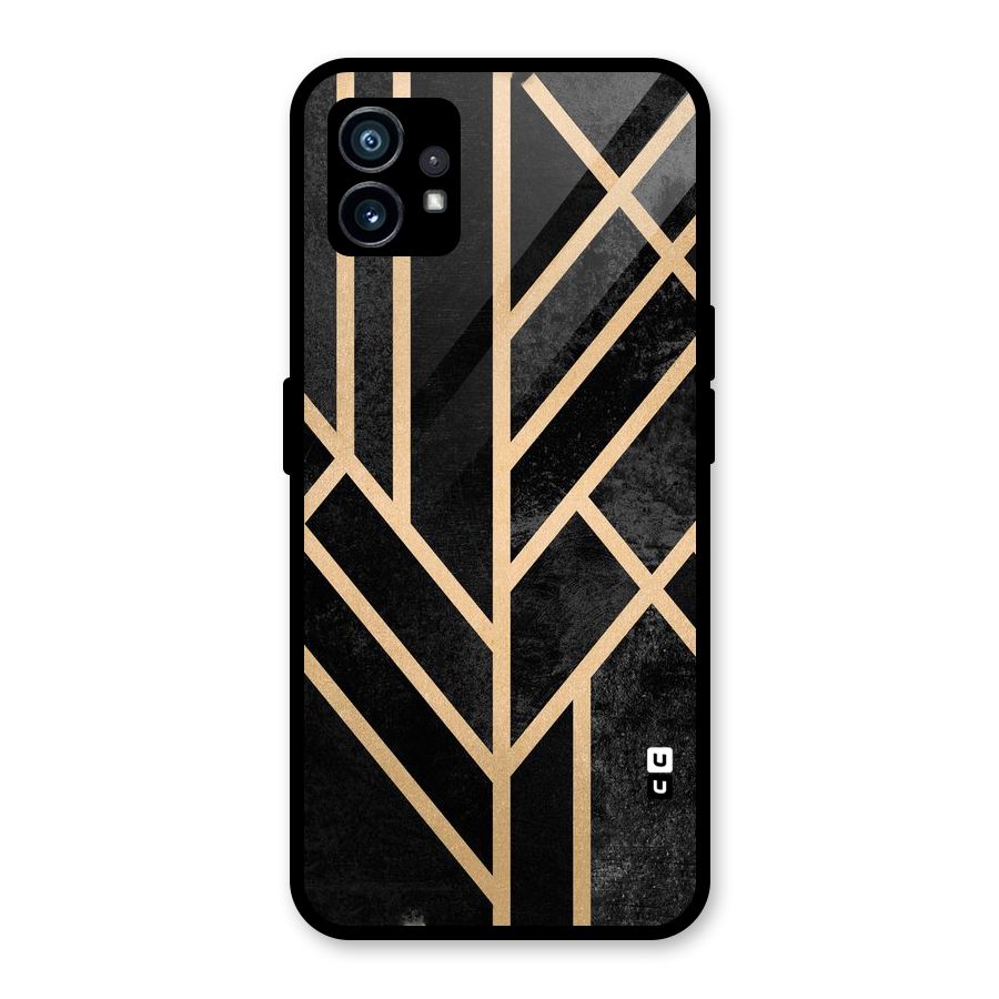 Tri Lines Gold Glass Back Case for Nothing Phone 1
