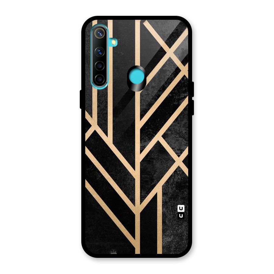 Tri Lines Gold Glass Back Case for Realme Narzo 10