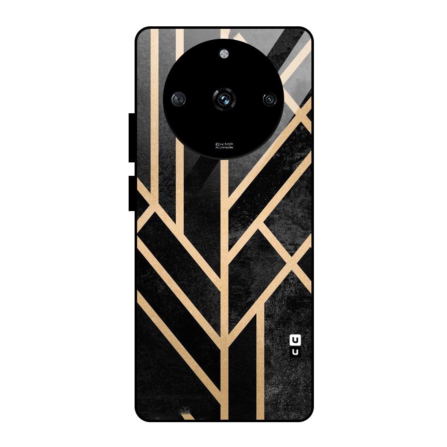 Tri Lines Gold Glass Back Case for Realme Narzo 60 5G