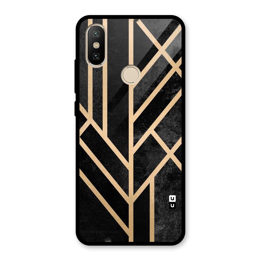 Tri Lines Gold Glass Back Case for Redmi A2