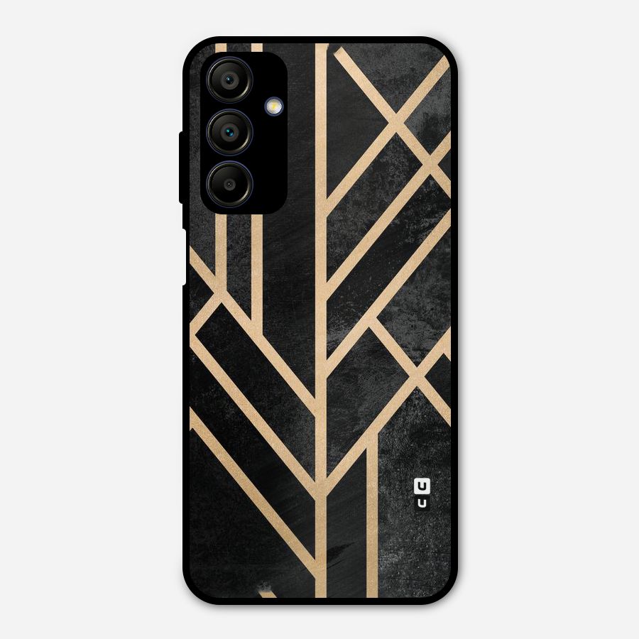Tri Lines Gold Metal Back Case for Galaxy A15 5G