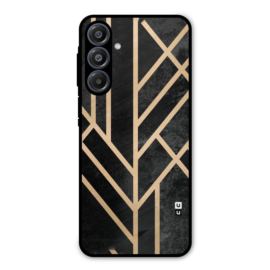 Tri Lines Gold Metal Back Case for Galaxy A16 5G