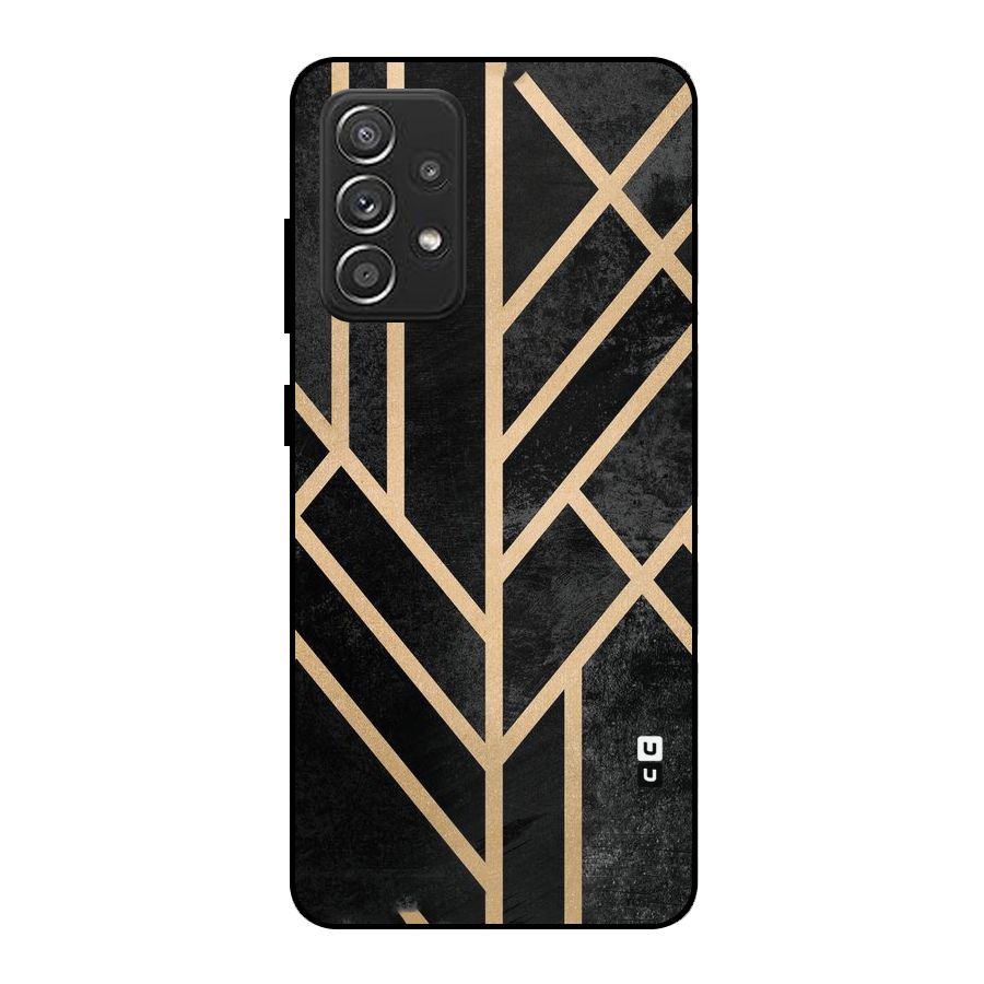 Tri Lines Gold Metal Back Case for Galaxy A52