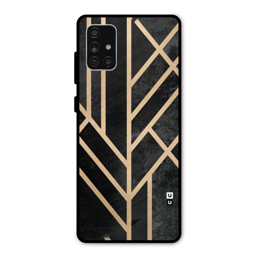 Tri Lines Gold Metal Back Case for Galaxy A71