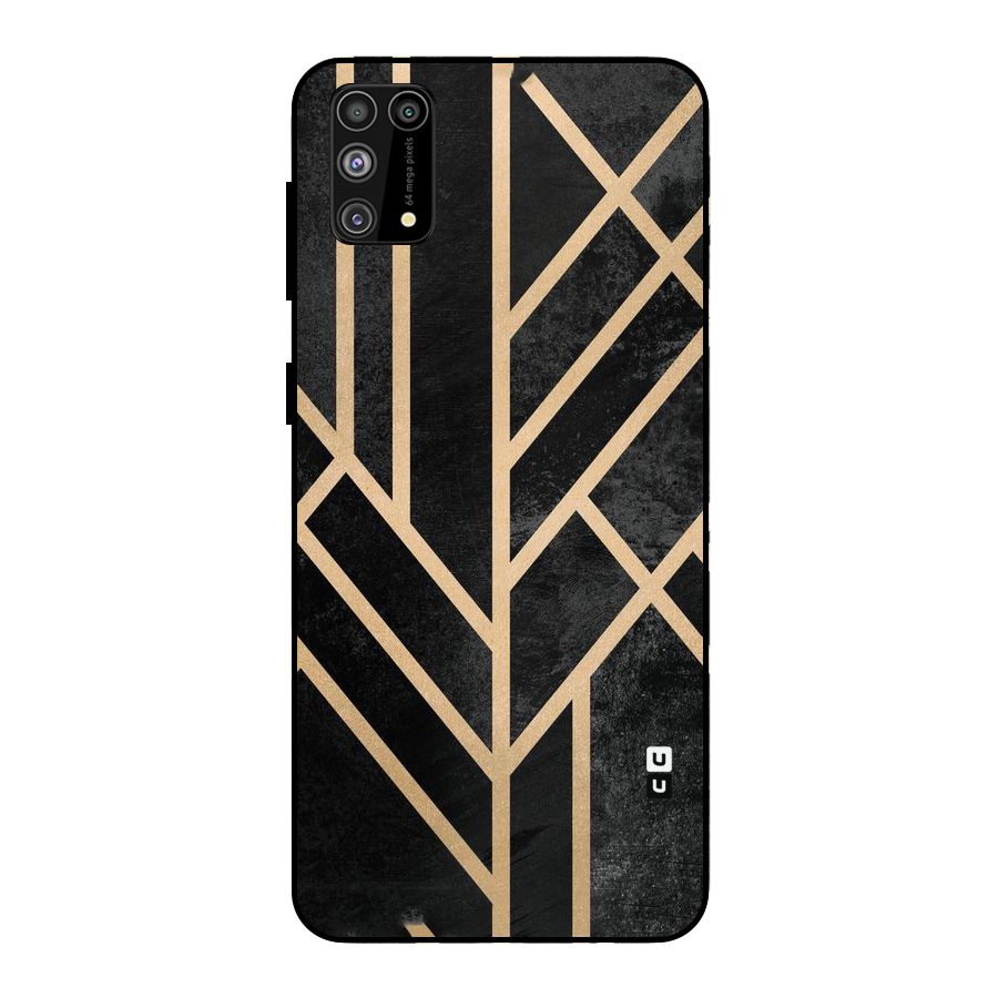 Tri Lines Gold Metal Back Case for Galaxy F41