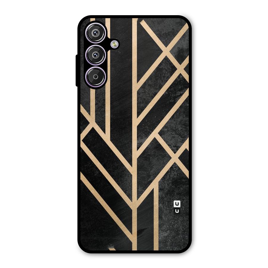 Tri Lines Gold Metal Back Case for Galaxy M15