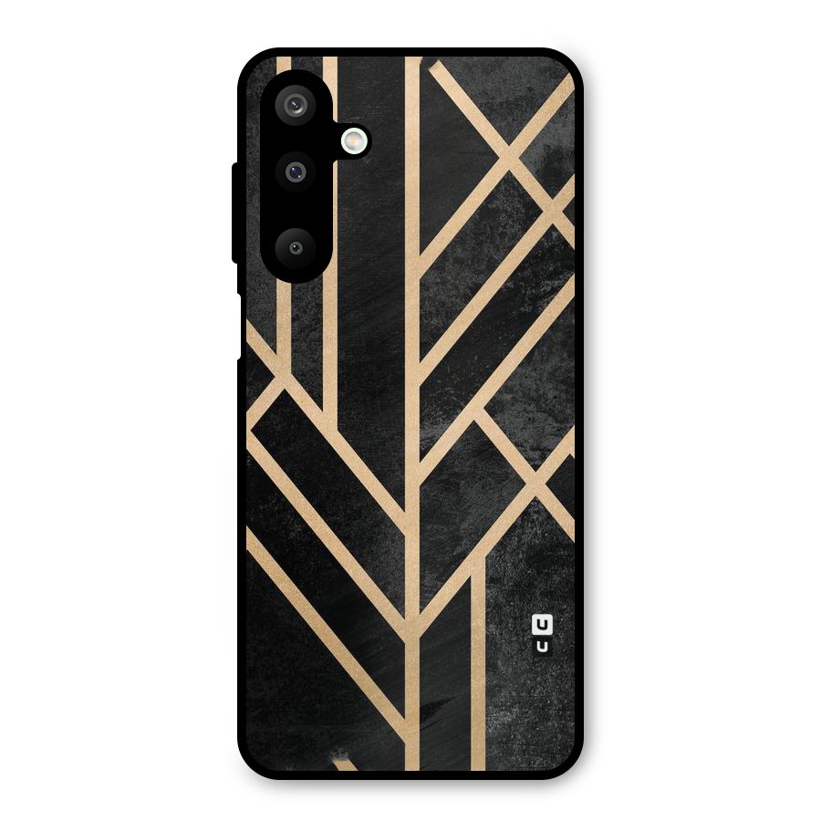 Tri Lines Gold Metal Back Case for Galaxy M16