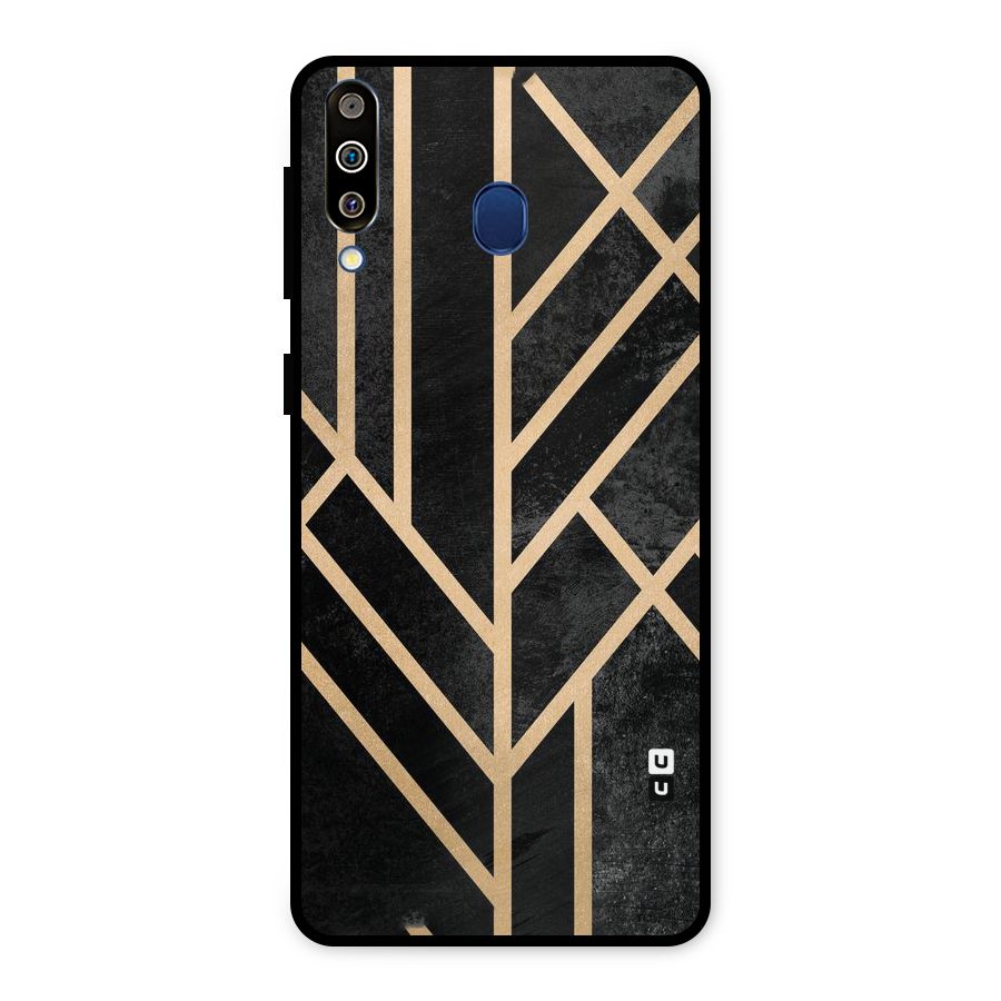 Tri Lines Gold Metal Back Case for Galaxy M30