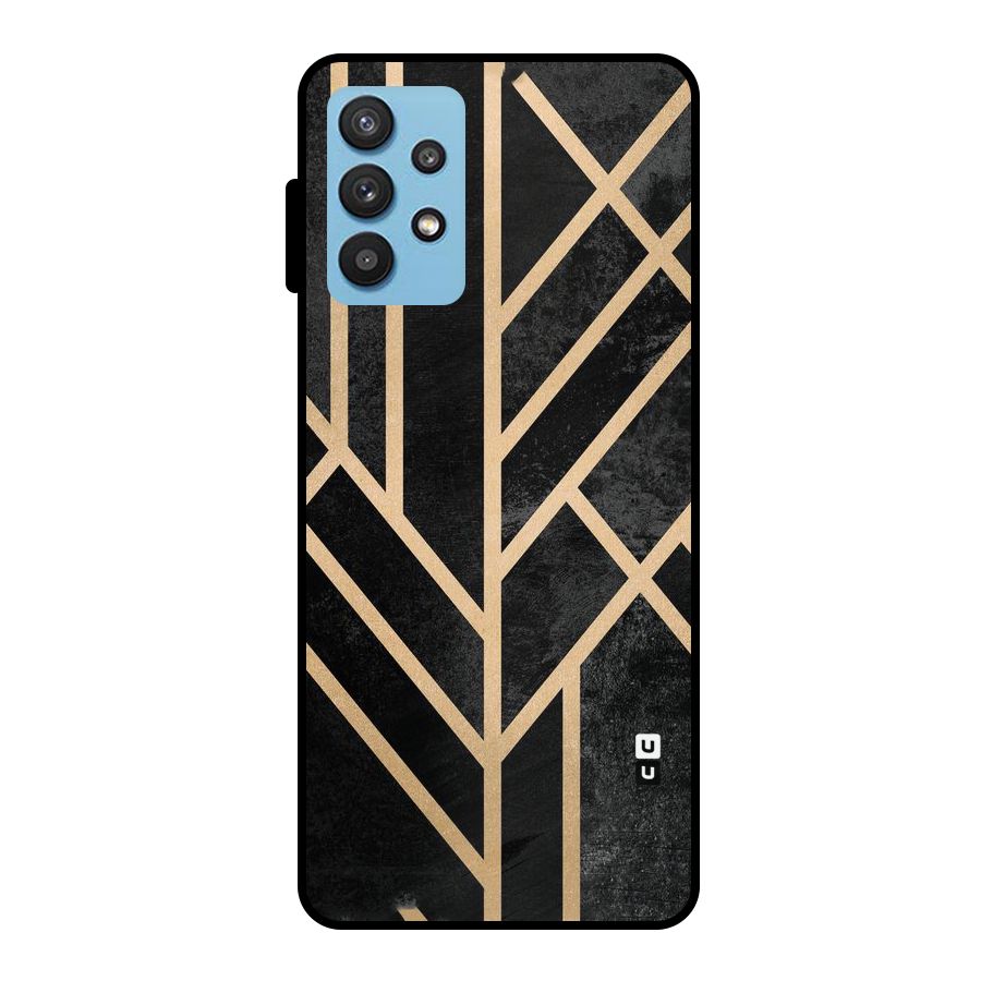 Tri Lines Gold Metal Back Case for Galaxy M32 5G